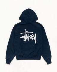 Basic Stüssy Hoodie in Navy | hero:main:collection:new-arrivals,shirts,tops-shirts,all,tees,outerwear,denim,crew-sweats,knits,accessories,sunglasses,hoodies,sweats,mens-hoodies-sweatshirts,shorts,pants,bottoms,basic-stussy-sweats,basic-stussy-tees, | product-card-slider