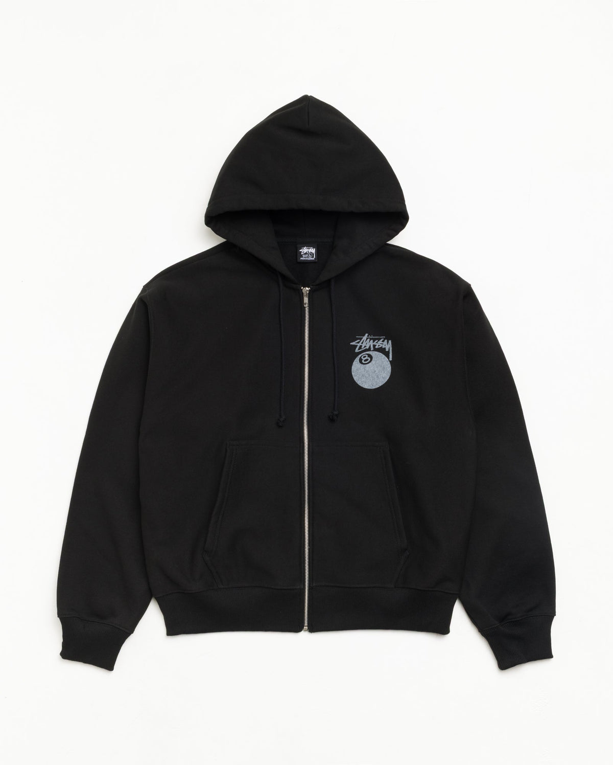 8 Ball Zip Hood Unisex Long Sleeve In Black | hero:main:collection:new-arrivals,shirts,tops-shirts,all,tees,outerwear,denim,knits,accessories,sunglasses,hoodies,sweats,mens-hoodies-sweatshirts,shorts,pants,bottoms,crew-sweats,zip-ups,swim,sweatpants,graphics,lazy-tees,swim,basic-9twenty,button-ups,shorts,cargos,denim-jeans,bottoms,bags,belts,wearables,gear,footwear,button-ups,basic-tops,jerseys,big-ol,classics,slim,jackets,all, | product-card-slider
