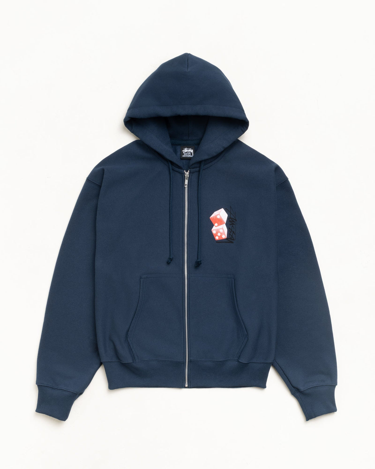 Tall Dice Zip Hood Mens Long Sleeve In Navy | hero:main:collection:new-arrivals,shirts,tops-shirts,all,tees,outerwear,denim,knits,accessories,sunglasses,hoodies,sweats,mens-hoodies-sweatshirts,shorts,pants,bottoms,crew-sweats | product-card-slider