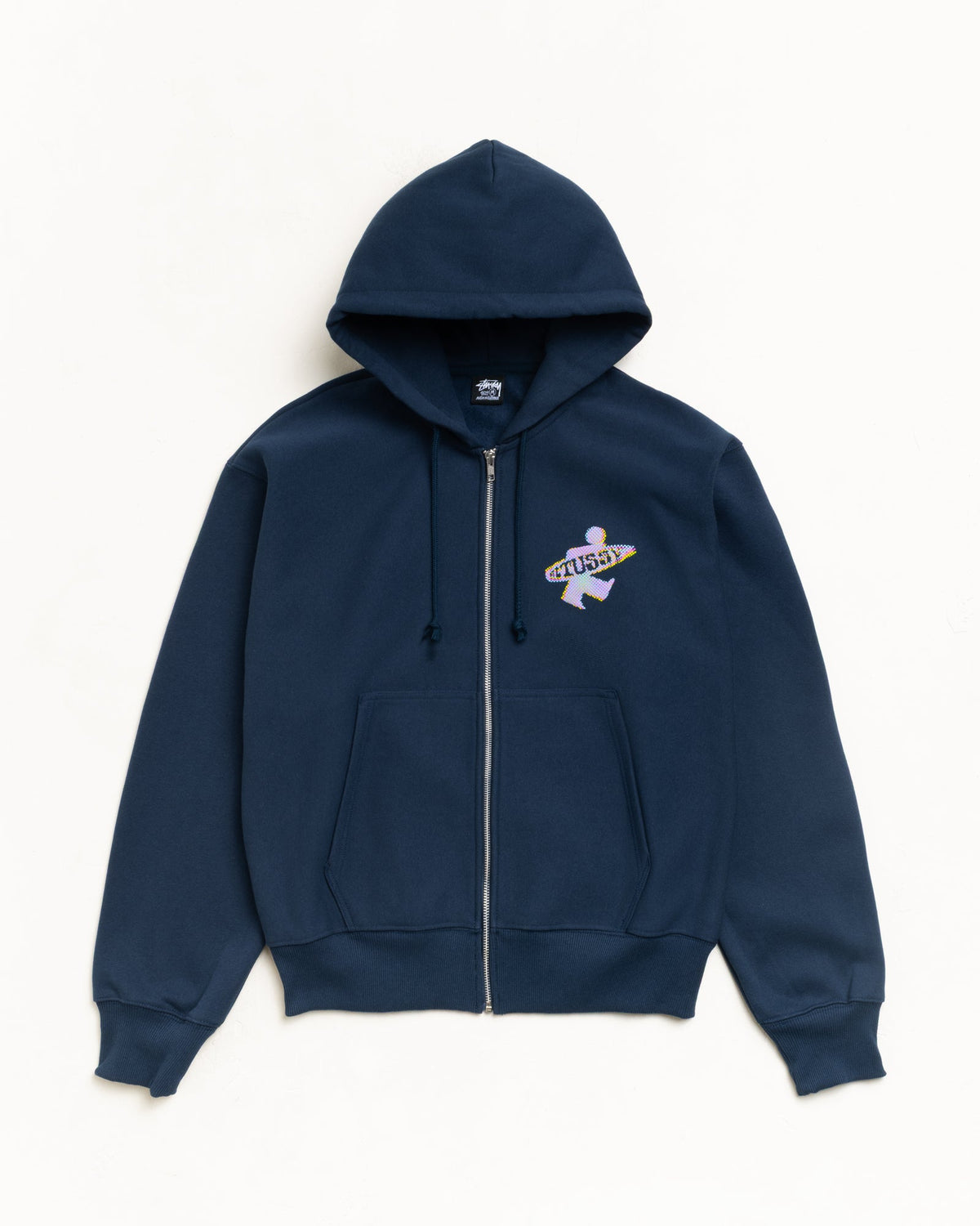Dot Surf Zip Hood Unisex Long Sleeve In Navy | hero:main:collection:shirts,tops-shirts,all,tees,outerwear,denim,knits,accessories,sunglasses,hoodies,sweats,mens-hoodies-sweatshirts,shorts,pants,bottoms,crew-sweats,zip-ups,swim,sweatpants, | product-card-slider