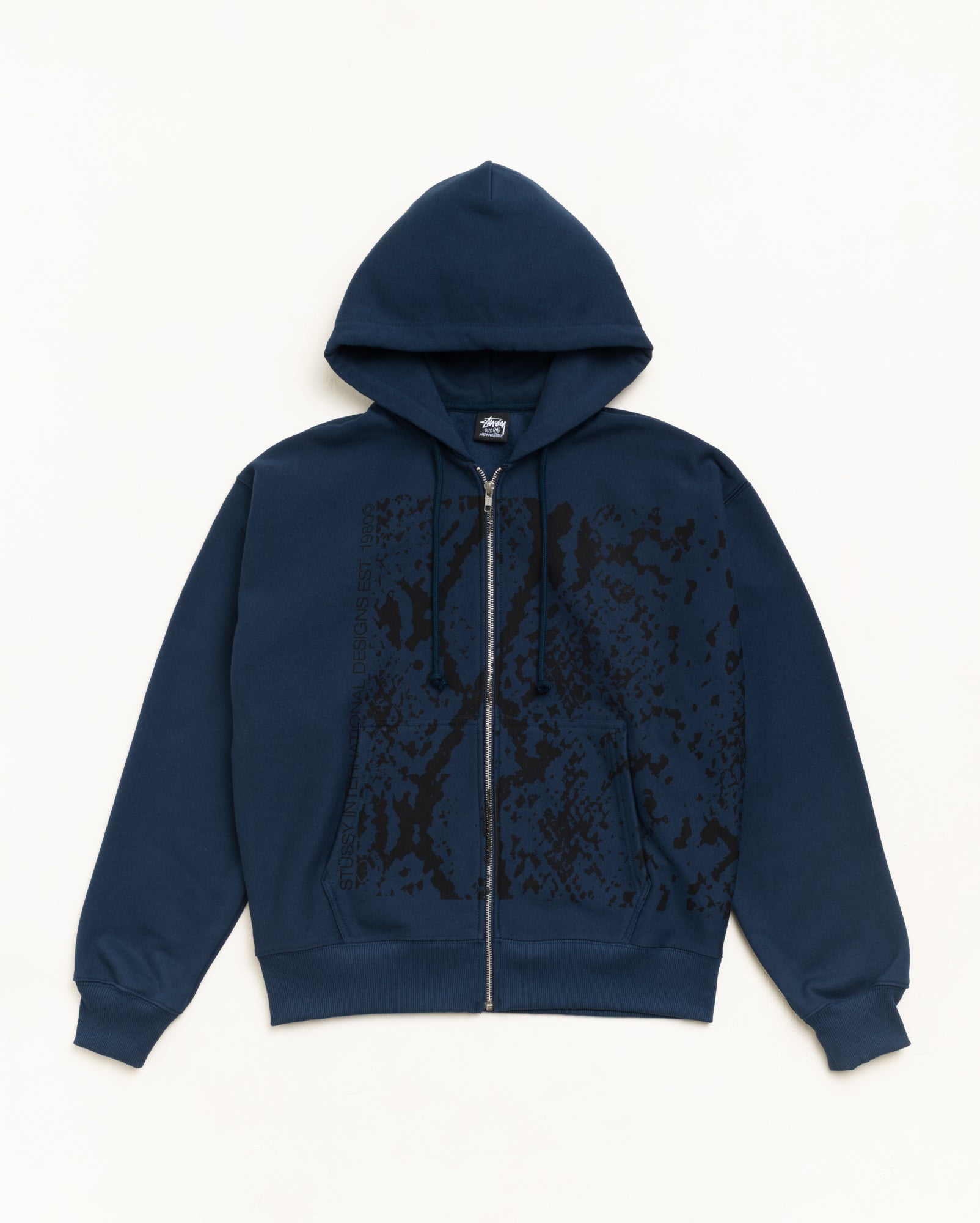 Snakeskin Zip Hood Unisex Long Sleeve In Navy | hero:main:collection:new-arrivals,shirts,tops-shirts,all,tees,outerwear,denim,knits,accessories,sunglasses,hoodies,sweats,mens-hoodies-sweatshirts,shorts,pants,bottoms,crew-sweats,zip-ups,swim,sweatpants,graphics,lazy-tees,swim,basic-9twenty,button-ups,shorts,cargos,denim-jeans,bottoms,bags,belts,wearables,gear,footwear,button-ups,basic-tops,jerseys,big-ol,classics,slim,jackets,all, | product-card-slider