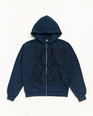 Snakeskin Zip Hood Unisex Long Sleeve In Navy | hero:main:collection:new-arrivals,shirts,tops-shirts,all,tees,outerwear,denim,knits,accessories,sunglasses,hoodies,sweats,mens-hoodies-sweatshirts,shorts,pants,bottoms,crew-sweats,zip-ups,swim,sweatpants,graphics,lazy-tees,swim,basic-9twenty,button-ups,shorts,cargos,denim-jeans,bottoms,bags,belts,wearables,gear,footwear,button-ups,basic-tops,jerseys,big-ol,classics,slim,jackets,all, | product-card-slider