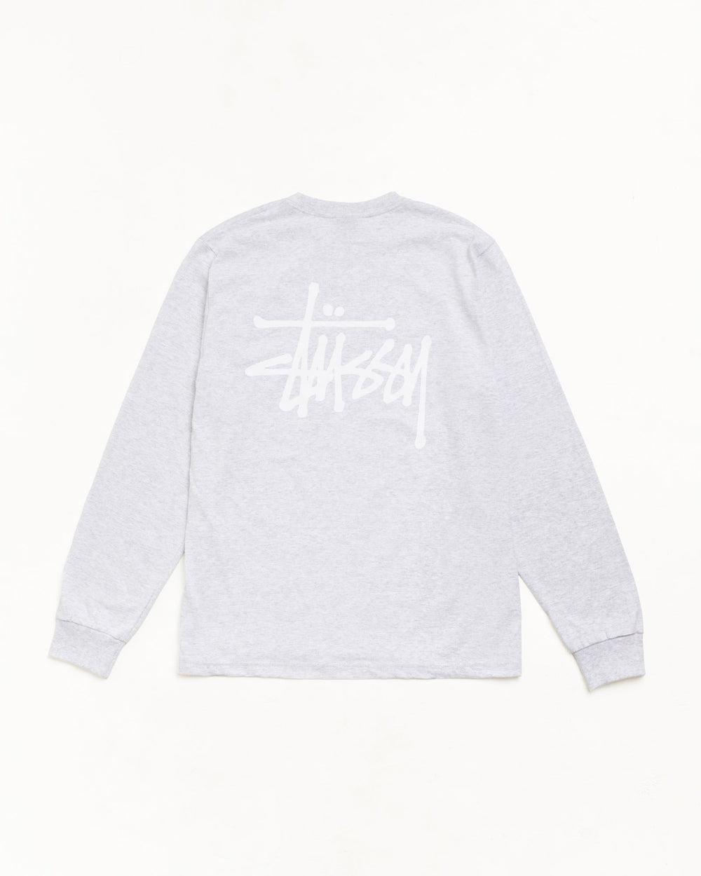 Basic Stussy Ls Tee Unisex Long Sleeve In Ash Heather | hero:main:collection:new-arrivals,shirts,tops-shirts,all,tees,outerwear,denim,knits,accessories,sunglasses,hoodies,sweats,mens-hoodies-sweatshirts,shorts,pants,bottoms,crew-sweats,zip-ups,swim,sweatpants,graphics,lazy-tees,swim,basic-9twenty,button-ups,shorts,cargos,denim-jeans,bottoms,bags,belts,wearables,gear,footwear,button-ups,basic-tops,jerseys,big-ol,classics,slim,jackets,all,basic-stussy-tees, | product-card-slider