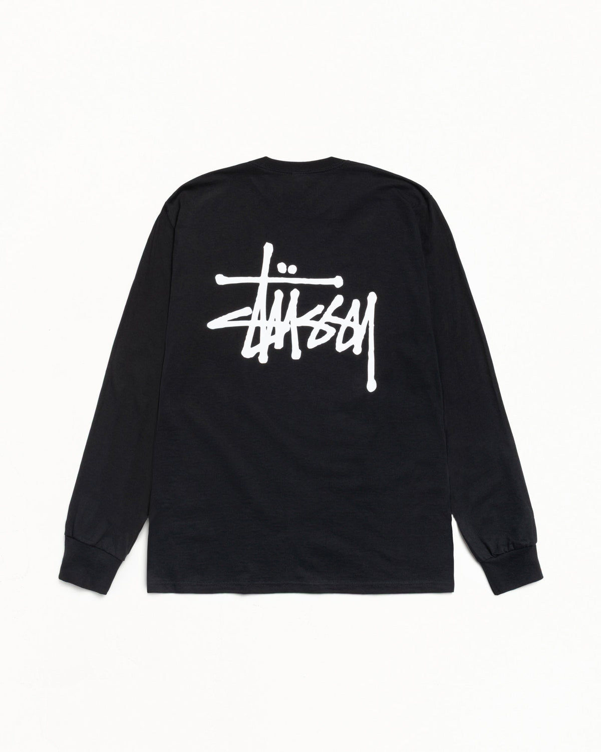 Basic Stussy Ls Tee Mens Long Sleeve In Black | hero:main:collection:new-arrivals,shirts,tops-shirts,all,tees,outerwear,denim,knits,accessories,sunglasses,hoodies,sweats,mens-hoodies-sweatshirts,shorts,pants,bottoms | product-card-slider