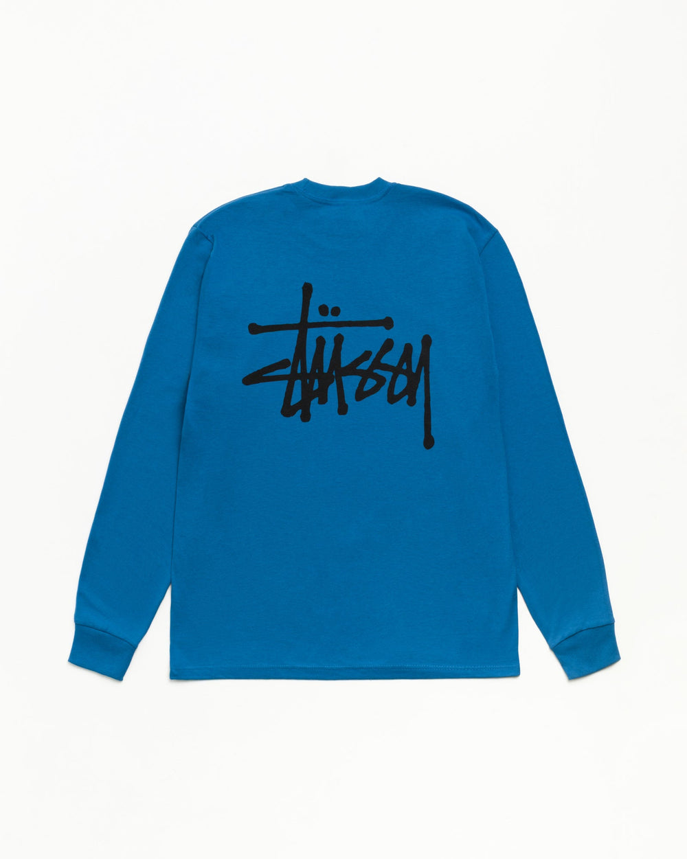 Basic Stüssy LS Tee Long Sleeve Tee in Blue | hero:main:collection:new-arrivals,shirts,tops-shirts,all,tees,outerwear,denim,crew-sweats,knits,accessories,sunglasses,hoodies,sweats,mens-hoodies-sweatshirts,shorts,pants,bottoms,basic-stussy-sweats,basic-stussy-tees, | product-card-slider