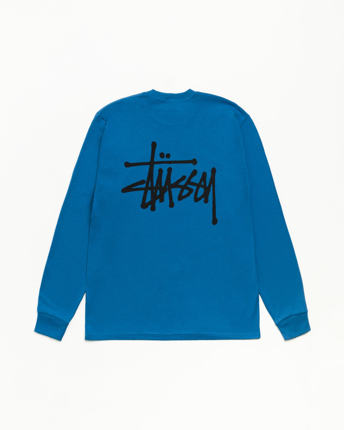 Basic Stüssy LS Tee Long Sleeve Tee in Blue | hero:main:collection:new-arrivals,shirts,tops-shirts,all,tees,outerwear,denim,crew-sweats,knits,accessories,sunglasses,hoodies,sweats,mens-hoodies-sweatshirts,shorts,pants,bottoms,basic-stussy-sweats,basic-stussy-tees, | product-card-slider