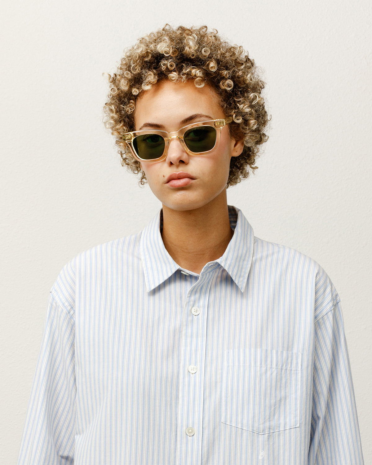 Ace Sunglasses Accessories In Bone / Green Lens | product-card-slider