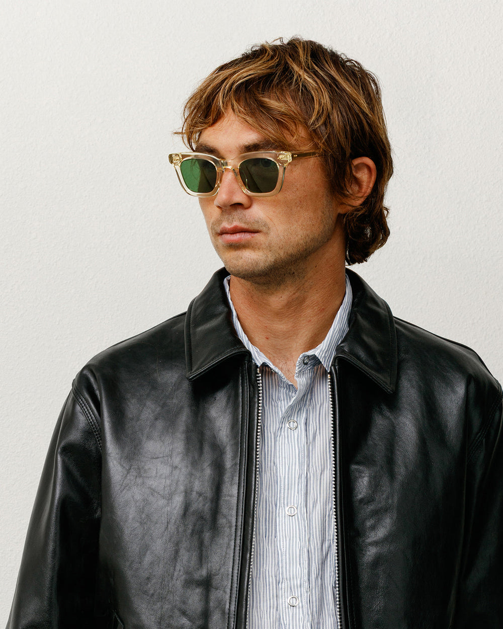 Ace Sunglasses Accessories In Bone / Green Lens