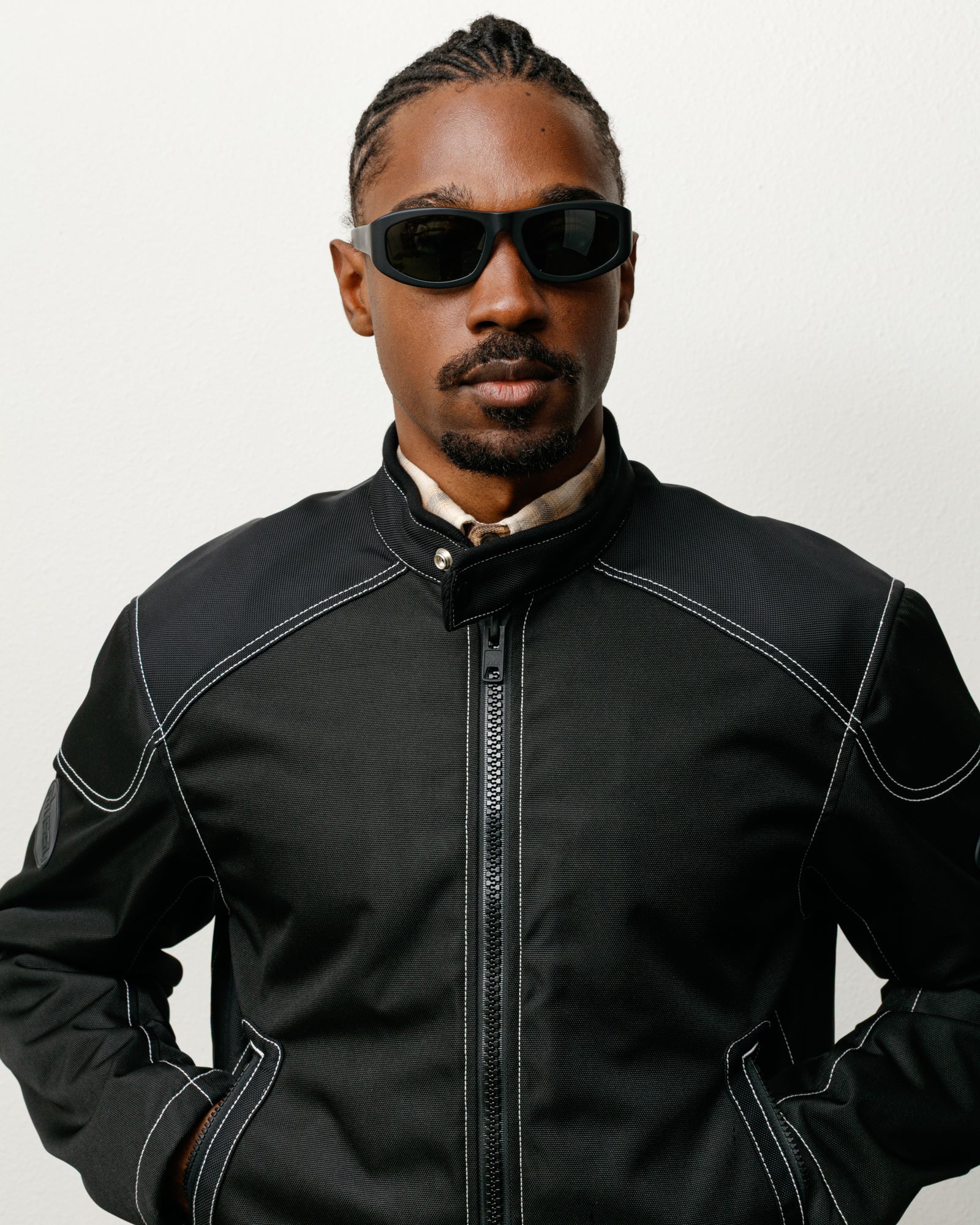 Landon Sunglasses Accessories In Matte Black/green Lens