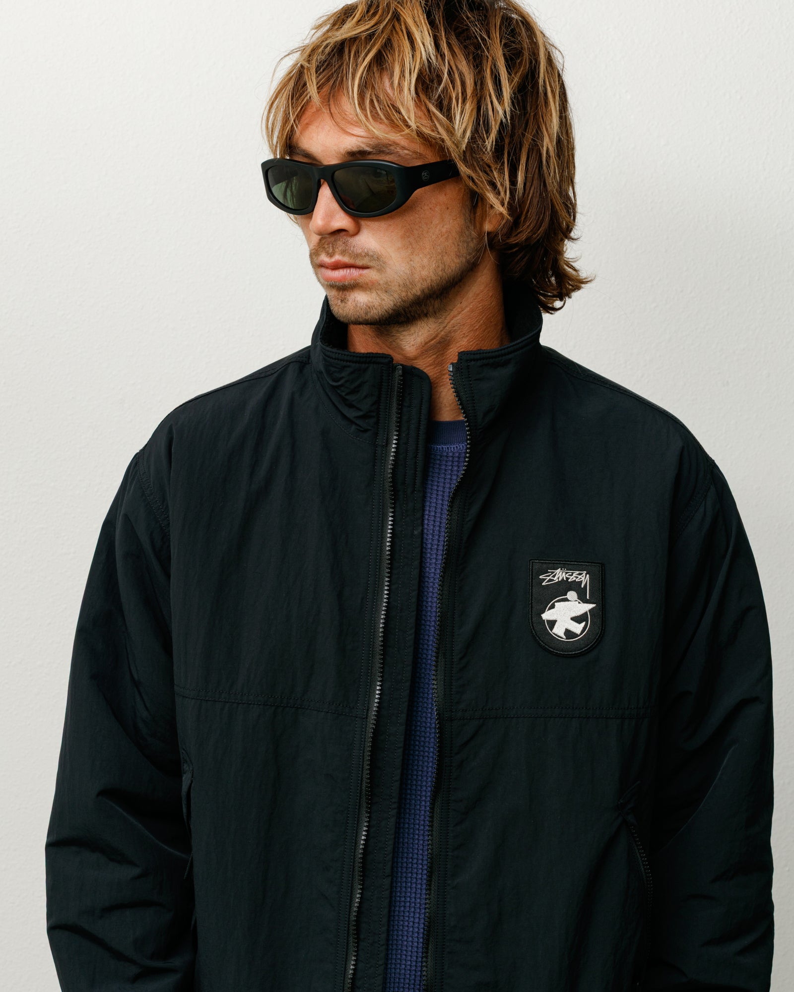 Landon Sunglasses Accessories In Matte Black/green Lens