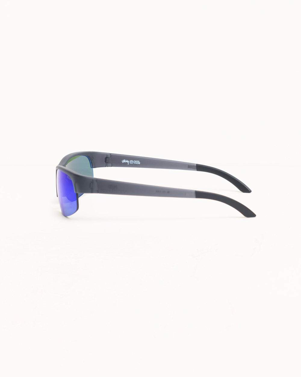 Hiro Sunglasses Unisex In Frost Black/blue Mirror Lens