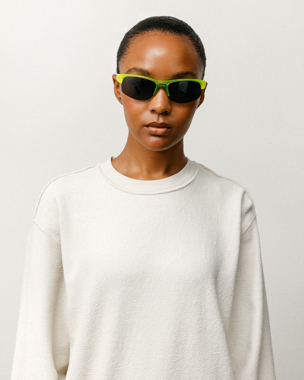 Hiro Sunglasses Unisex In Frost Yellow/black Lens