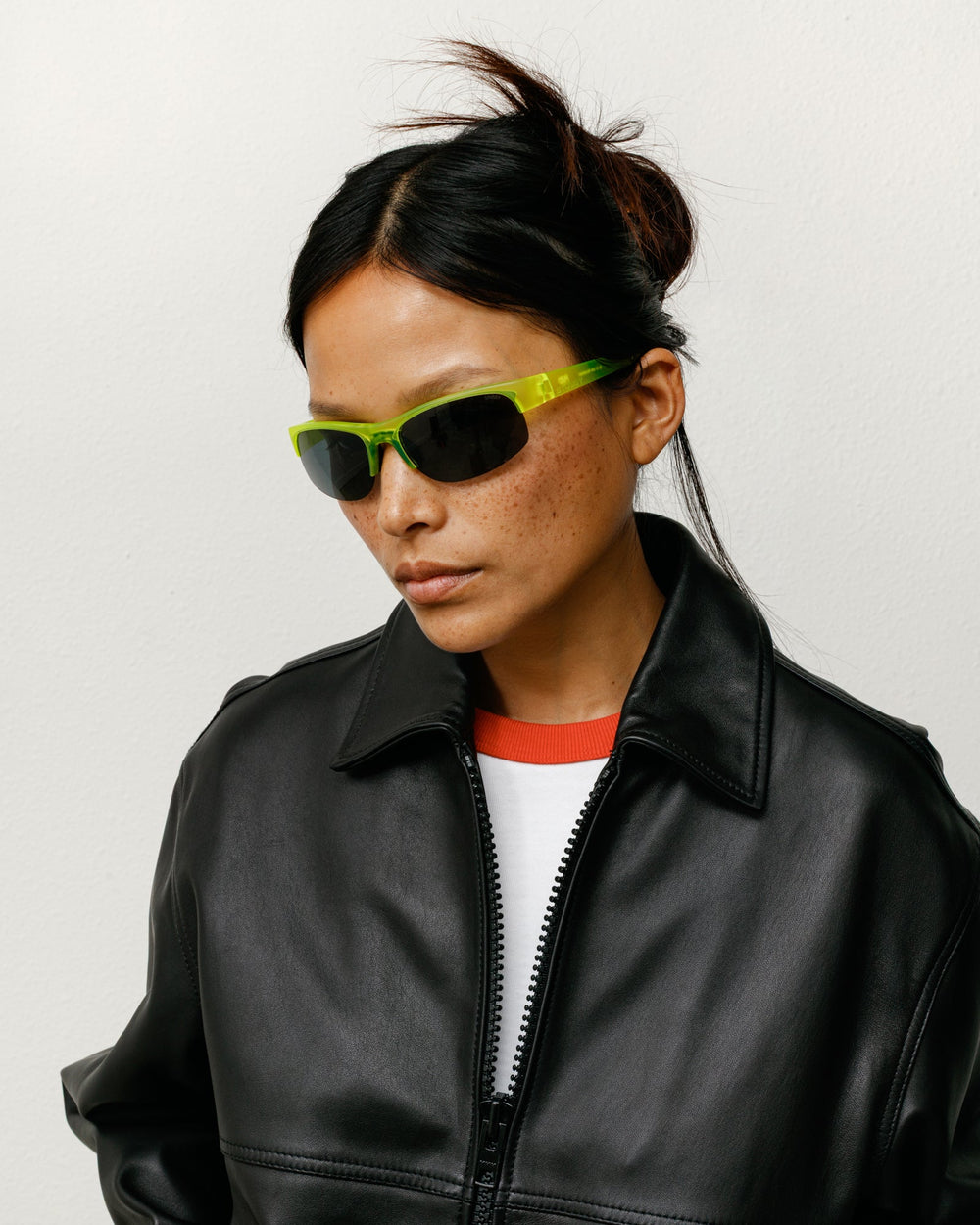 Hiro Sunglasses Unisex In Frost Yellow/black Lens