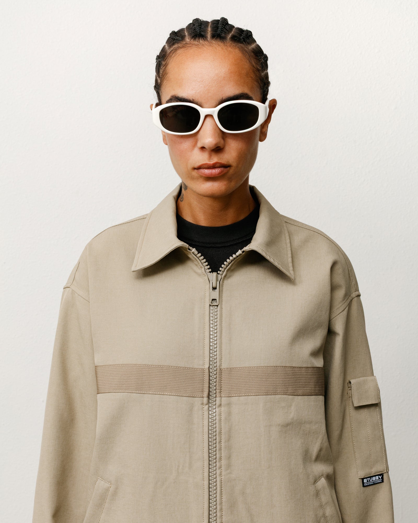 Roman Sunglasses Unisex In Bone/black Lens | product-card-slider