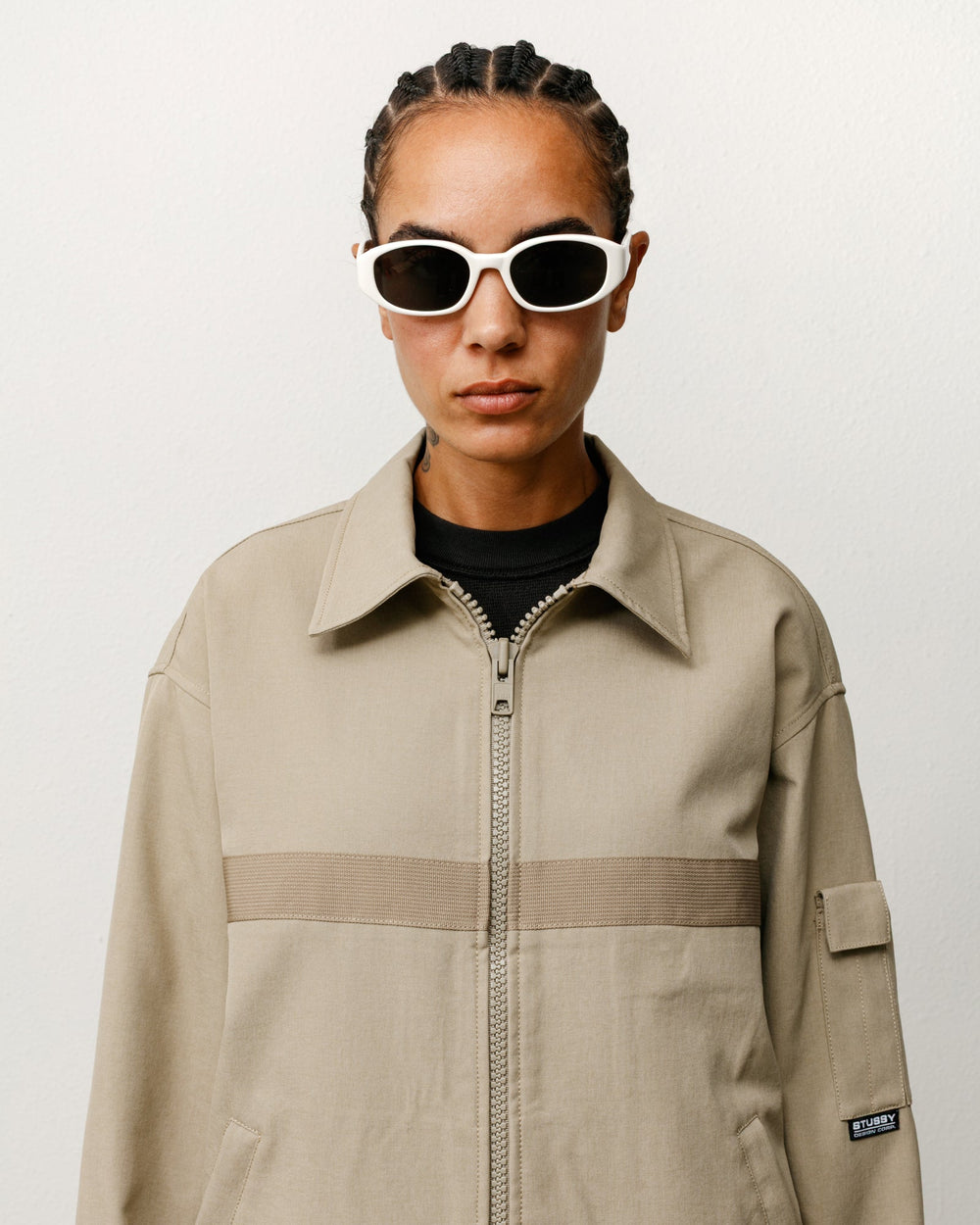 Roman Sunglasses Unisex In Bone/black Lens | product-card-slider